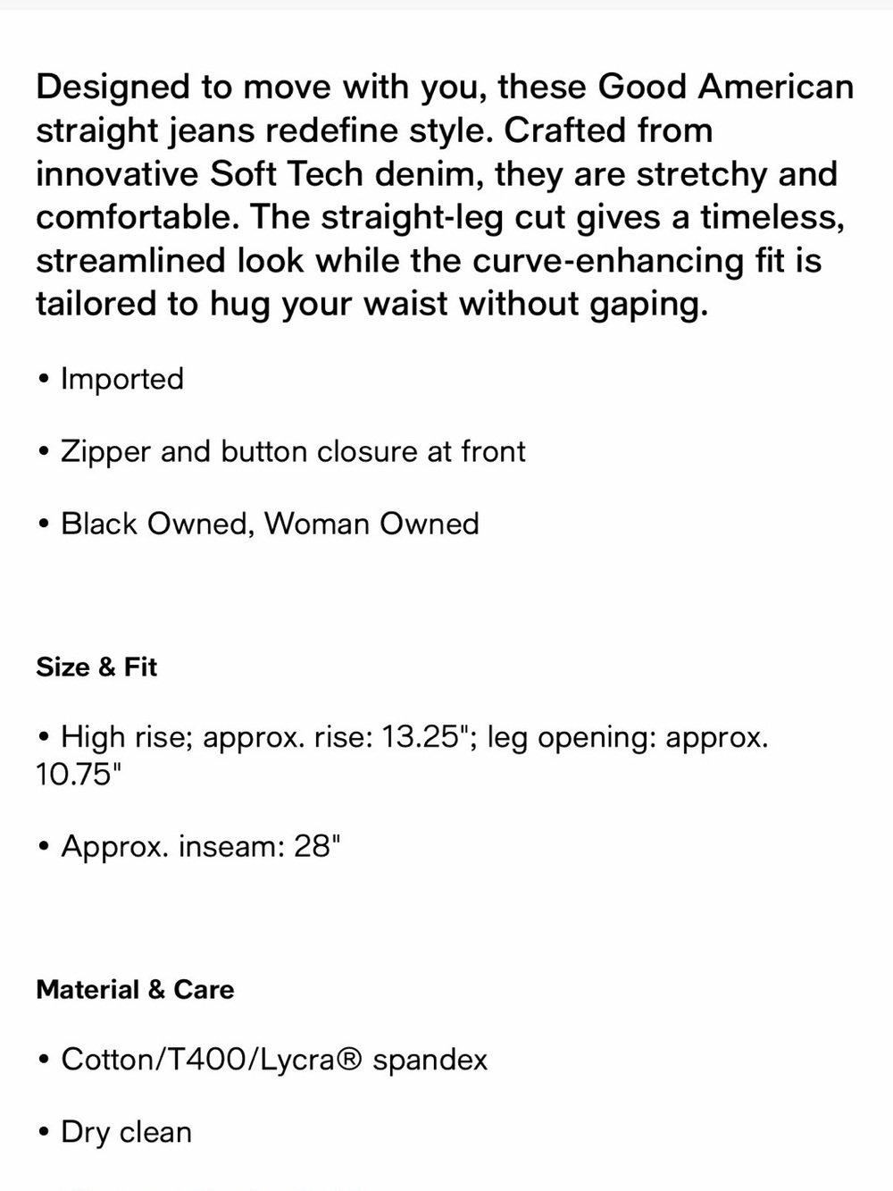 Good American Soft Tech Good Curve Straight Jeans - Picture 6 of 6